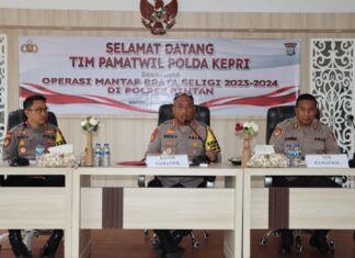 Pawatwil Polda Kepri Lakukan Asistensi Operasi Mantab Brata Seligi 2023-2024 di Polres Bintan
