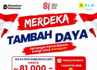 Sambut HUT ke-81 RI, PLN Batam Luncurkan Promo MERDAYA, Tambah Daya Listrik Cukup Rp81 Ribu Rupiah